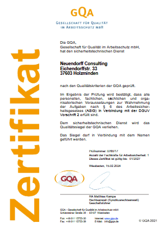 GQA Zertifikat